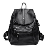 Women Leather Backpacks Vintage Female Shoulder Bag A Dos Travel Ladies Bagpack Mochilas School Girls Mart Lion Black  