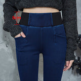 Stretch Jeans High Waist Women Clothing simple Casual Slim Skinny Jeans Denim Trousers Mart Lion Dark Blue Asia M 45-50kg 