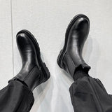 Men's Shoes Vintage Classic Leather Ankle Boots Autumn Winter Genuine Leather Chelsea Boots Mart Lion   