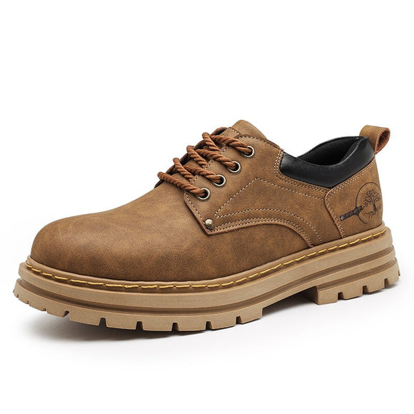 Men's shoes leather casual British style big head  spring and autumn tooling Mart Lion zongse 38 