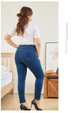  Women's Elastic Waist Skinny Jeans High Waist Curvy Mom Jeans Casual Vintage Denim Pencil Pants Lady Trousers Mart Lion - Mart Lion