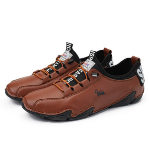Casual Sports Shoes Genuine Leather Non Slip Soft Bottom Stitching Breathable Outdoor Hiking Luxurious Men's Social Mart Lion brown 38 