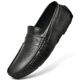 Genuine Leather Shoes Men's S Casual Soft-Soled Non-Slip Breathable Men's Loafers Mart Lion black 38 China
