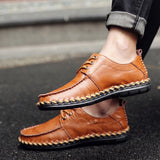 Genuine Leather Handmade Casual Men Shoes Design Sneakers Man Leather Travel Loafers Driving Mart Lion   