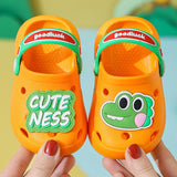 Baby Sandals for Boys Girls Cartoon Kids Shoes Summer Toddler Flip Flops Children Home Slippers Beach Swimming Slippers Mart Lion orange 18-19 