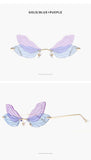  Butterfly Sunglasses Rimless Dragonfly Wing Women Vintage Clear Ocean Lens Eyewear Men Pink Shades UV400 Mart Lion - Mart Lion