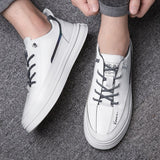  Men's Shoes Lace Up Running Hiking Student Driving Dad Autumn PU Cross-border Mart Lion - Mart Lion