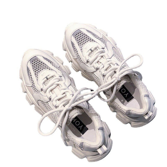 Summer Women Sports Shoes Mesh Breathable Sneakers Wear-resistant Outdoor Casual White Running Mart Lion   