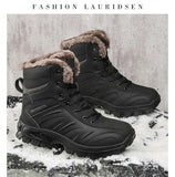 Winter Men's Work Shoes Non-slip Wear-resistant Waterproof Warm Ankle Boots Apply To Motorcycle Combat Hiking Trekking - Mart Lion
