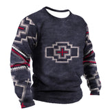 Men's T-shirt Sweatshirt Harajuku Clothes Pullover  Casual Street Loose Cotton Shirt Ethnic Pattern Vintage Winter Mart Lion D01-MY00543 2XL 