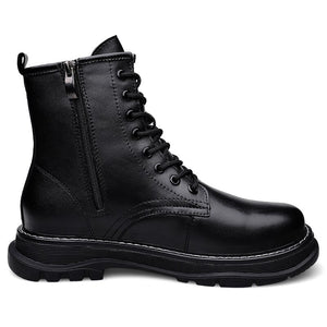 Genuine Leather Boots Men's Keep Warm Winter With Fur Ankle Dress Masculina Mart Lion   