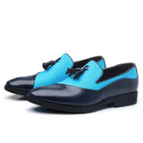 Designer Dress Shoes Men's Wed Dress Slip on Casual Oxfords Wedding Party Club Mart Lion Blue 38 