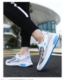 Men's Sports Casual Shoes Flying Women Breathable Mesh Lace Up Running Shoes Cross Border Mart Lion   