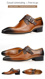 Monk Men's Shoes Formal Social Oxford for Wedding Office leather social Bullock Carving classic style cn Mart Lion   