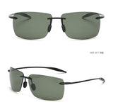 Classic Sports Rimless Sunglasses Men Women Male Driving Golf Rectangle Ultralight Frame UV400  De Sol Mart Lion dark green Other 