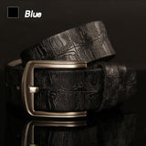 Designer Belts Men's Belt Genuine Leather Strap Crocodile Pin Buckle Ceinture Homme Mart Lion Black 100cm 
