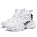 Men's High Top Socks Shoes Sneakers Trend Casual Outdoor Non-slip Breathable Mart Lion White 39 