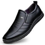 Men British Shoes Round Head Soft Sole Surface Natural Genuine Leather Casual Office Black Brown Plus Mart Lion Black 38 