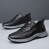 Black Men's Shoes Luxury Casual Sneakers Trainer Leather Walking Sports Tennis Mart Lion   
