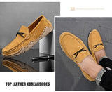 Pigskin Leather Classic Mens Casual Lazy Peas Shoes Flat Loafers Walk Drive Footwear Outdoor Sneakers Office Dress Mart Lion   