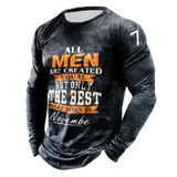 Men's 3D Printed Cotton Faux Sweatshirt T-Shirt Long Sleeve O Neck Loose Autumn Top Vintage Clothes Mart Lion   