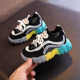  Kids Colored Sole Sports Shoes Air Mesh Breathable Children Casual Running Sneakers Soft for Boys Girls Kids Mart Lion - Mart Lion