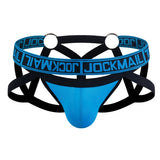 Men's Bondage Underwear Jockstrap Mesh String Hollow Lingerie Thong Tangas Cueca Gay Sissy Penis Pouch Mart Lion JM252BLUE M 