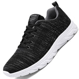 Men's Leather Walking Jogging Sneakers Running Sport Shoes Black Lightweight Athletic Trainers Breathable Mart Lion TL5259022-1 39 