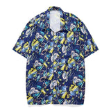 Men's Hawaiian Shirt Casual Colorful Printed Beach Aloha Short Sleeve Camisa Hawaiana Hombre Mart Lion 22 Asian 3XL for 87KG 