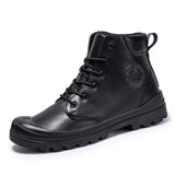  Men Casual Shoes PU Waterproof High Black Profile Thick Soled Mart Lion - Mart Lion