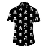 Skull Hawaiian Shirt Oversized Men's 3d Print Beach Shirt Short Sleeve Button Casual Oversized Summer Shirt Mart Lion CSHZY-20220616-6 European size M 