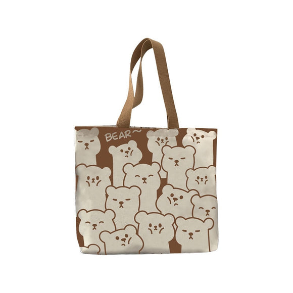Women Canvas Shopping Bags Eco Reusable Foldable Shoulder Bag Large Capacity Handbags Casual Cute Shopping Bags Mart Lion   