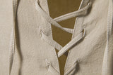 Men's Casual Blouse Cotton Linen Shirt Tops Long Sleeve Tee Shirt Spring Autumn Slanted Placket Vintage Shirts Mart Lion   