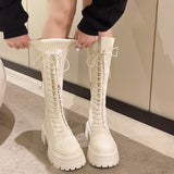 Long Boots Women Thick-soled Stretch Knitted Knee High Boots Mart Lion   