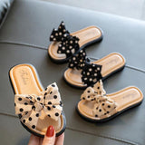 Bow Open Toe Slide Sandals Non-slip Flip Flops Children Home Slippers Kids Girls Summer Cute Beach Slippers Mart Lion   