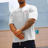 Oversized T shirt Men's Summer Gym Clothing Bodybuilding Fitness Loose Casual Lifestyle Wear Streetwear Hip-Hop Mart Lion   