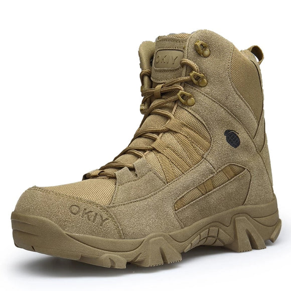  Winter Men's Military Boots Outdoor Leather Hiking Army Special Force Desert Tactical Combat Ankle Work Shoes Mart Lion - Mart Lion