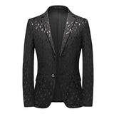 Men's Clothing Blaser Slim Masculino Wedding Party Dress Suits Jacket Homme Luxury Korean Blazer Hombre Elegante Moderno Mart Lion 9960-Black Asian Size M 