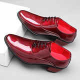 Black Men Shoes Party Lace-up Breathable Red Casual Zapatos De Hombre Mart Lion red 38 