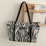 Canvas Bags For Women Trendy Large-Capacity Shoulder Handbags Graffiti Tote Bag Mart Lion Zebra panda  