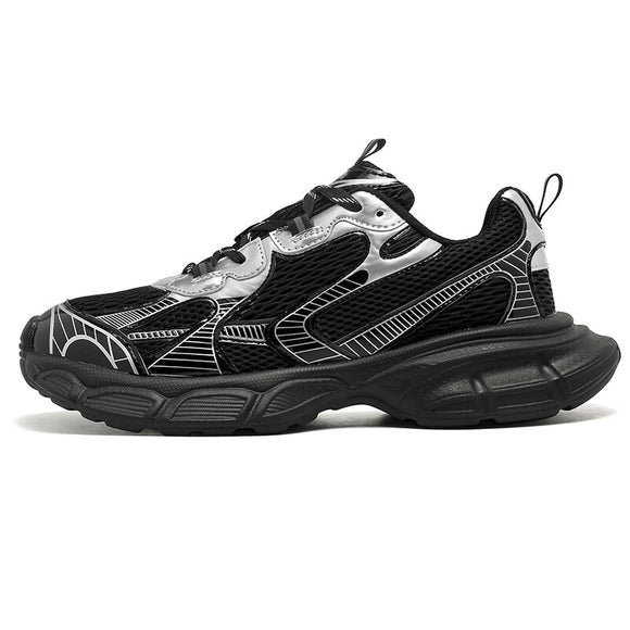 Men's Casual Sneakers Thick Bottom Sport Running Shoes Tennis Non-slip Platform Jogging Walking Trainers Mart Lion Black 36 