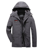 Men's Thick Fleece Winter Waterproof Jacket Fur Hooded Warm Snow Parkas Streetwear Golf Coat Clothing