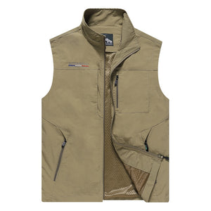 Summer Mesh Vest Many Pockets Men's Outdoors Thin Multi Pocket Classic Waistcoat Photographer Sleeveless Jacket Mart Lion   