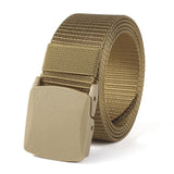 Men's Military Tactical Belt Quick Release Magnetic Buckle Army Outdoor Hunting Multi Function Canvas Nylon Waist Belts Strap Mart Lion EE Khaki China 45to47inch