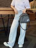 Crossbody Saddle Bag Women Soft Genuine Leather Half-Moon Shoulder Handbags Casual City Bags Mart Lion Dark Grey (20cm<Max Length<30cm) 