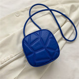 Cheese Color Handbags Women Bag Trendy Casual Shoulder Summer Portable Small Square Bags Simple Solid Color Messenger Mart Lion Blue  