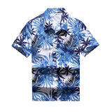 Men's Short Sleeve Hawaiian Shirt Colorful Print Casual Beach Hawaiian Shirt Mart Lion 106 blue Asian size 3XL 