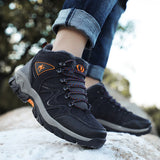 Winter Men's Work Casual Shoes Outdoors Leather Plush Warm Round Toe Sneakers Non Slip Climbing Hiking Mart Lion   