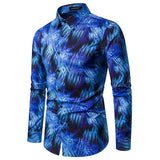 Shirts Men's Dress Casual Abstract Spider Web Print Long Sleeve Camisa Social Gradient Elasticity Mart Lion   