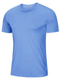 Soft Summer T-shirts Men's Anti-UV Skin Sun Protection Performance Shirts Gym Sports Casual Fishing Tee Tops Mart Lion Light Blue CN L (US M) China